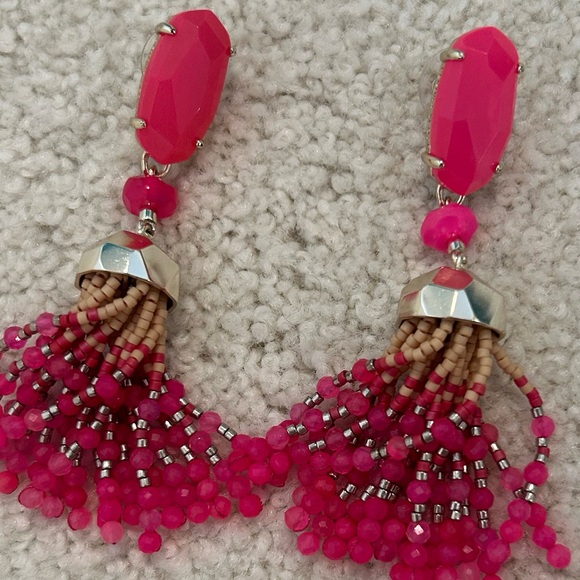 Pink Kendra Scott Earrings with beaded dangles - Picture 3 of 3